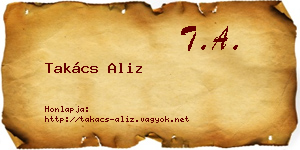 Takács Aliz névjegykártya